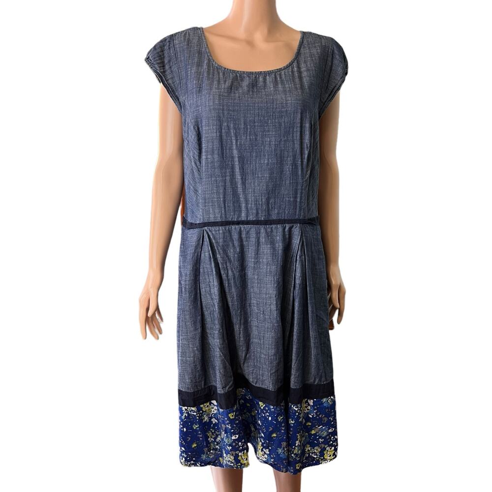 eShakti Blue Floral Midi Dress - Picture 2 of 6